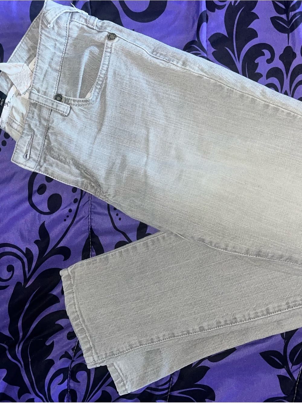 Women’s Light Gray Baby Phat Jeans - Classic Straight Fit